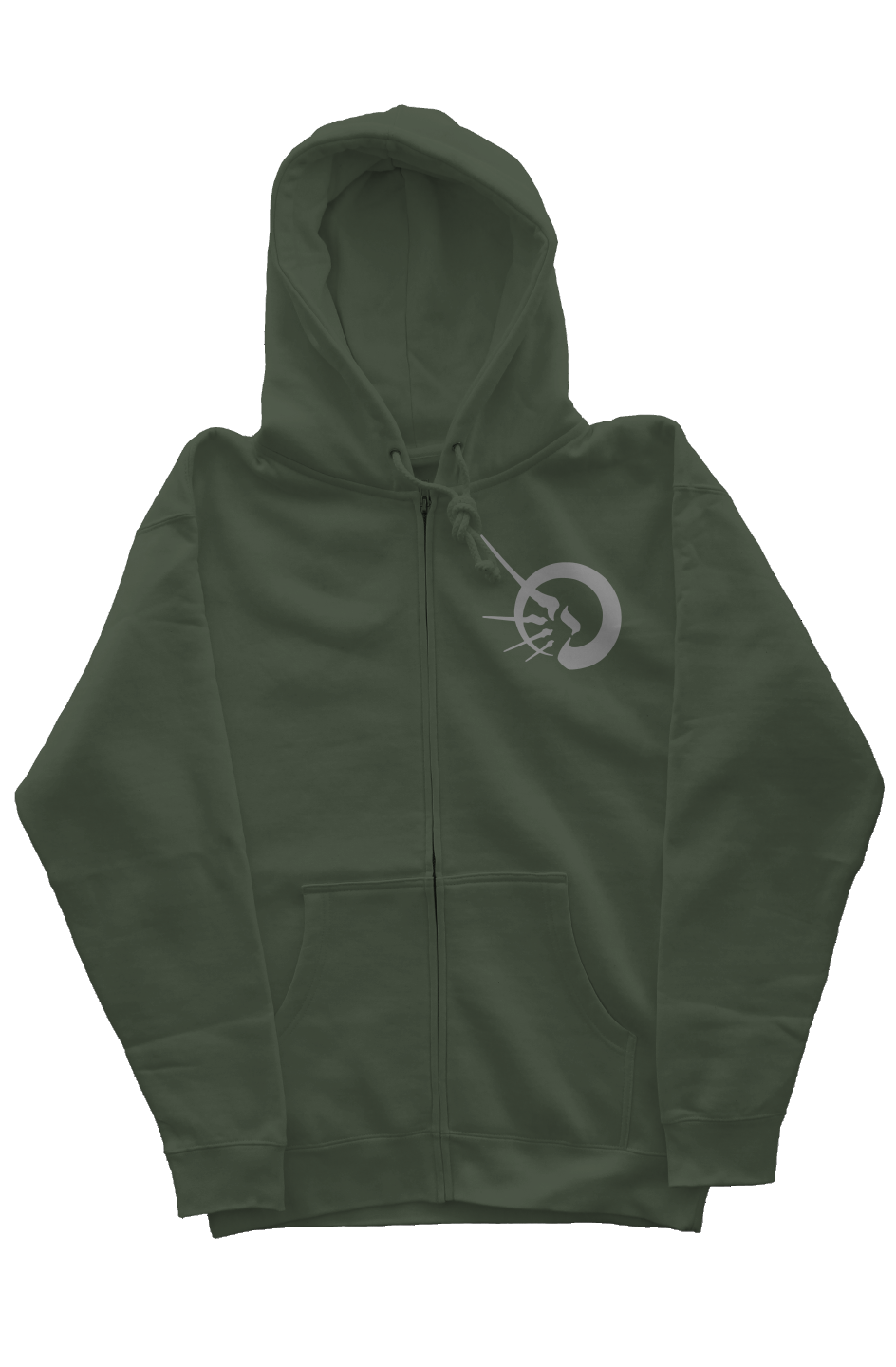 SILVER DECOR (EMBROIDERY) (Independent Zip Heavyweight Hoodie)